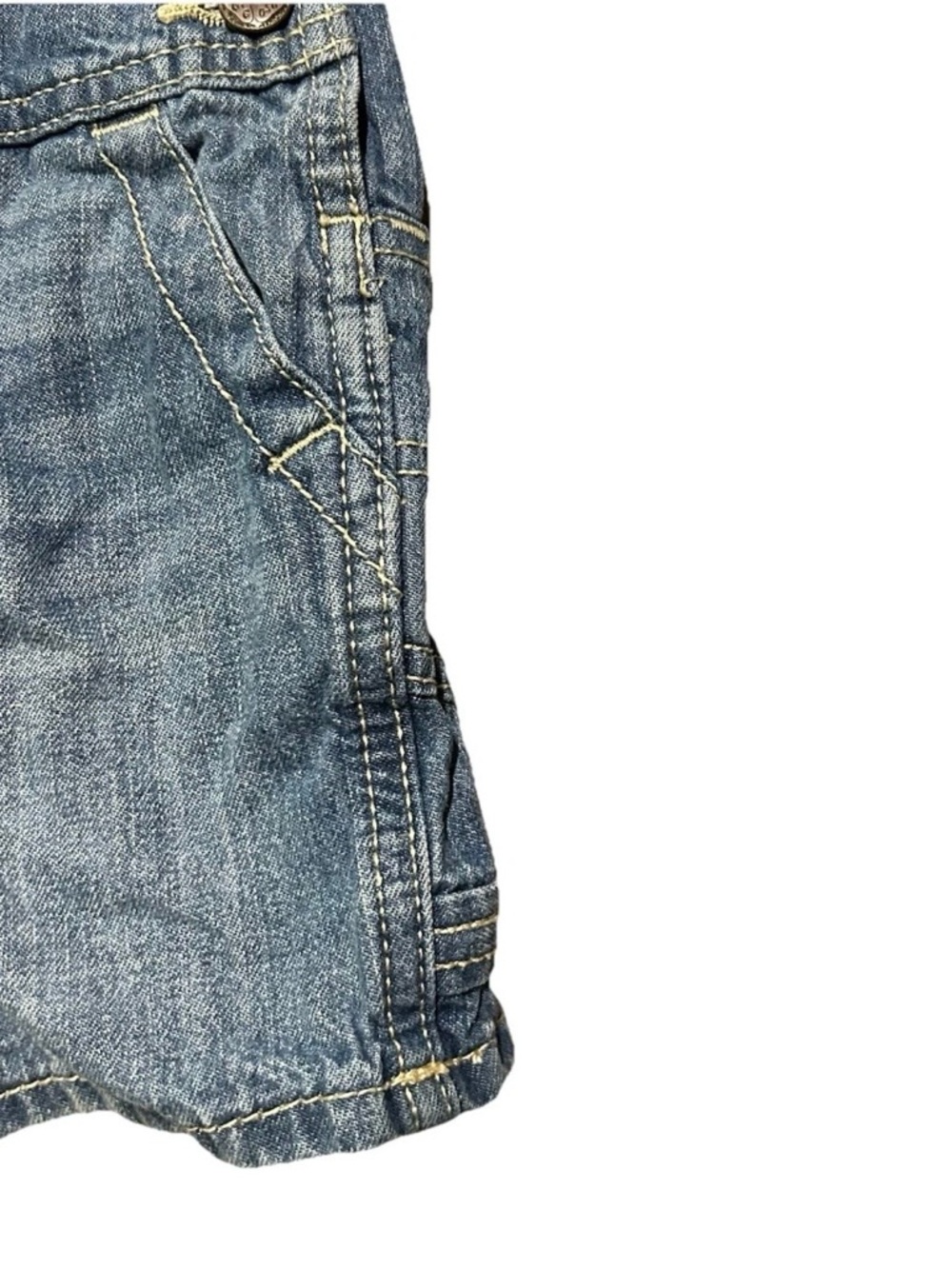 Toddler Oshkosh B’gosh Denim Shortalls Overalls Size 12-18 Months Summer - Picture 2 of 5